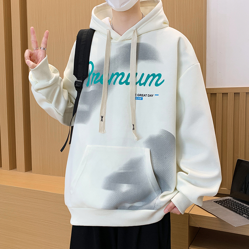 连帽卫衣男2025春秋季新款美式复古宽松外套男生扎染印花秋装上衣