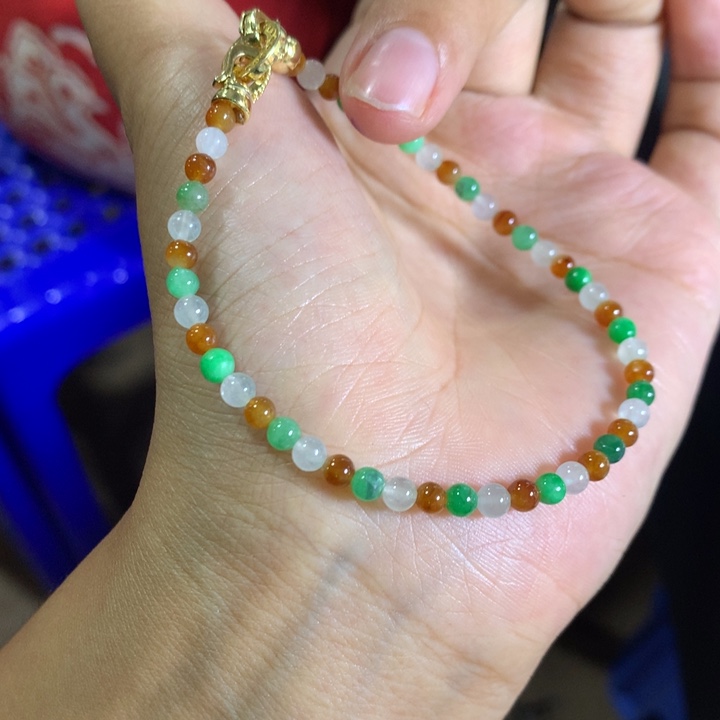 定制翡翠未镶嵌翡翠珠串卡4不退不换