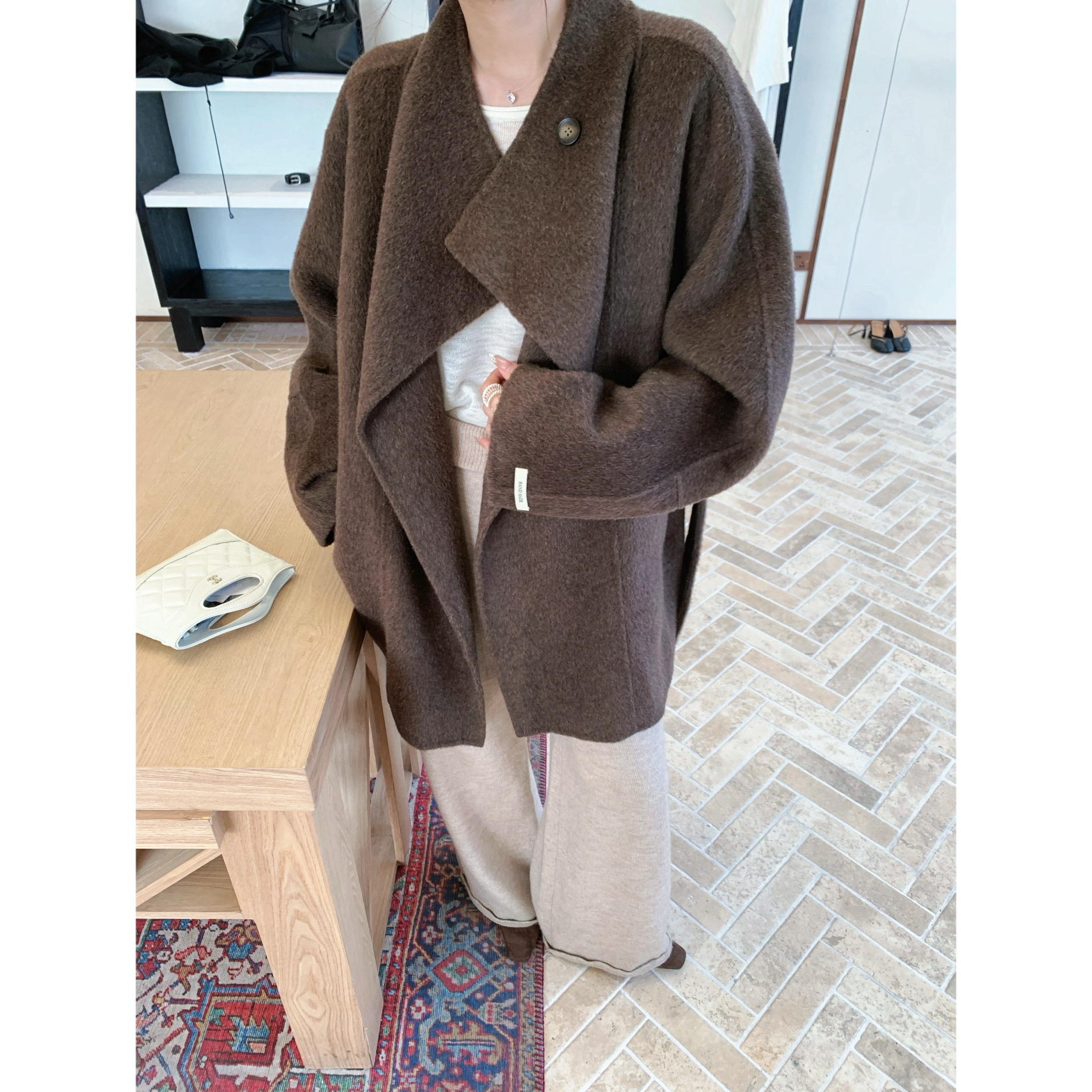 【午后】牦牛绒高级设计气质百搭秋冬冬季韩版大衣小个子短款外套