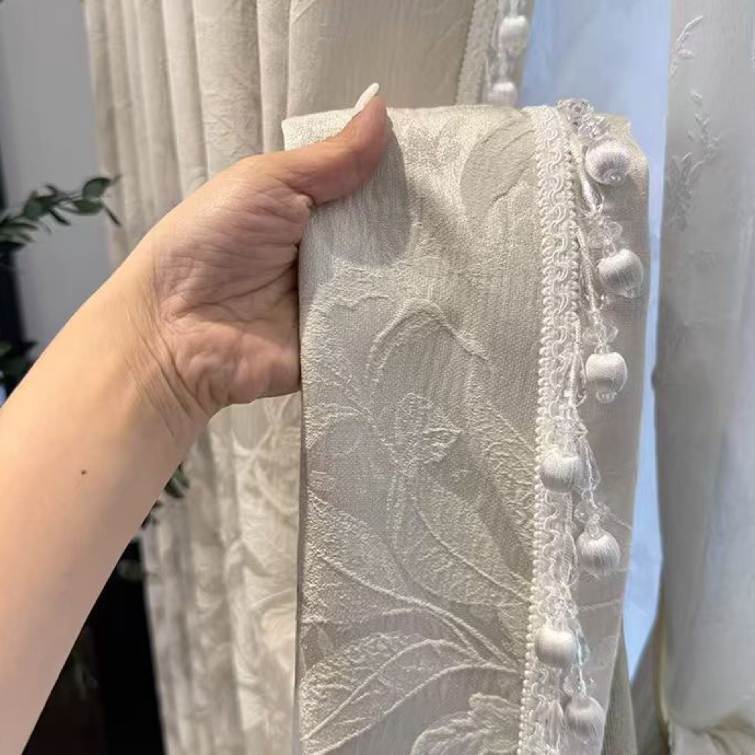 热带雨林风格高精密浮雕可改高度窗帘定制