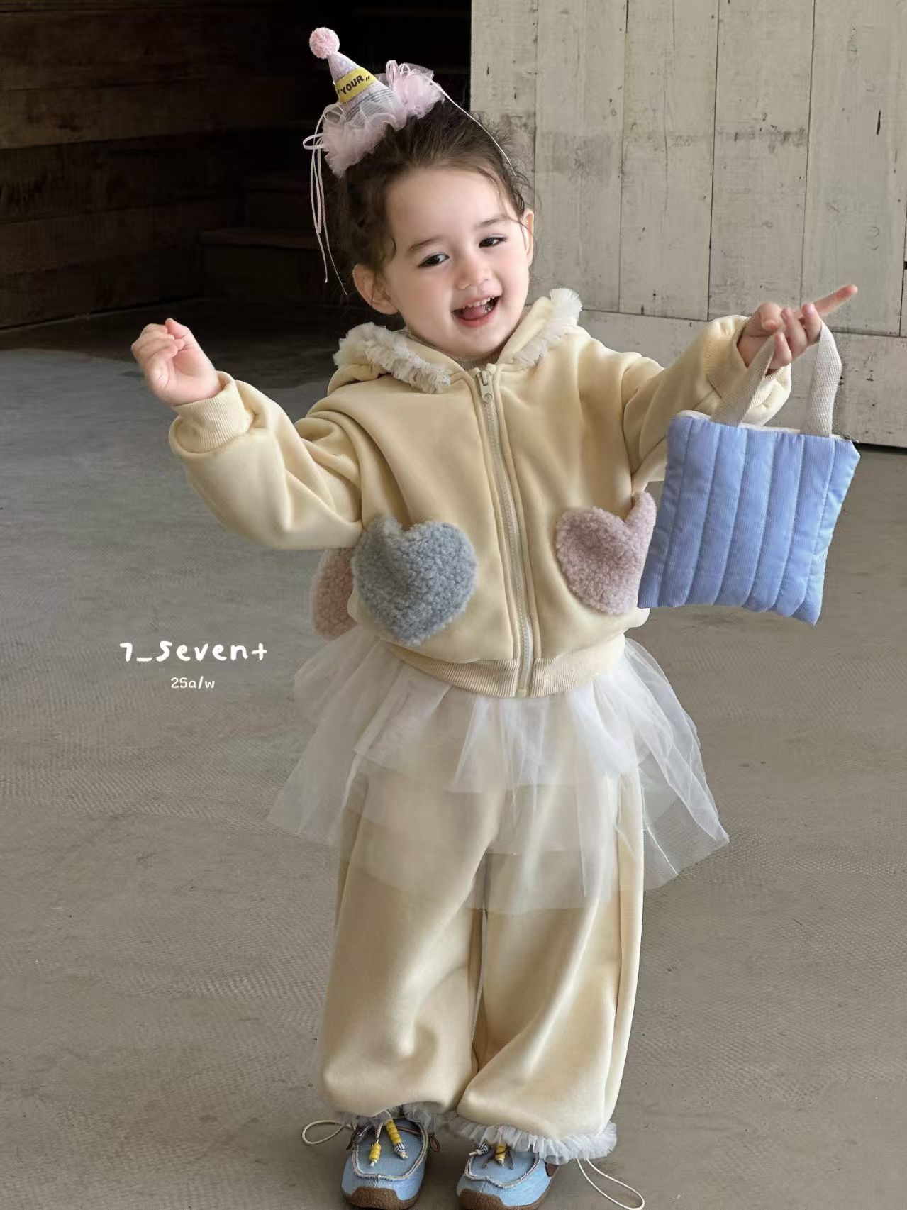 7seven  25秋冬加绒套装爆款女童幼儿园套装