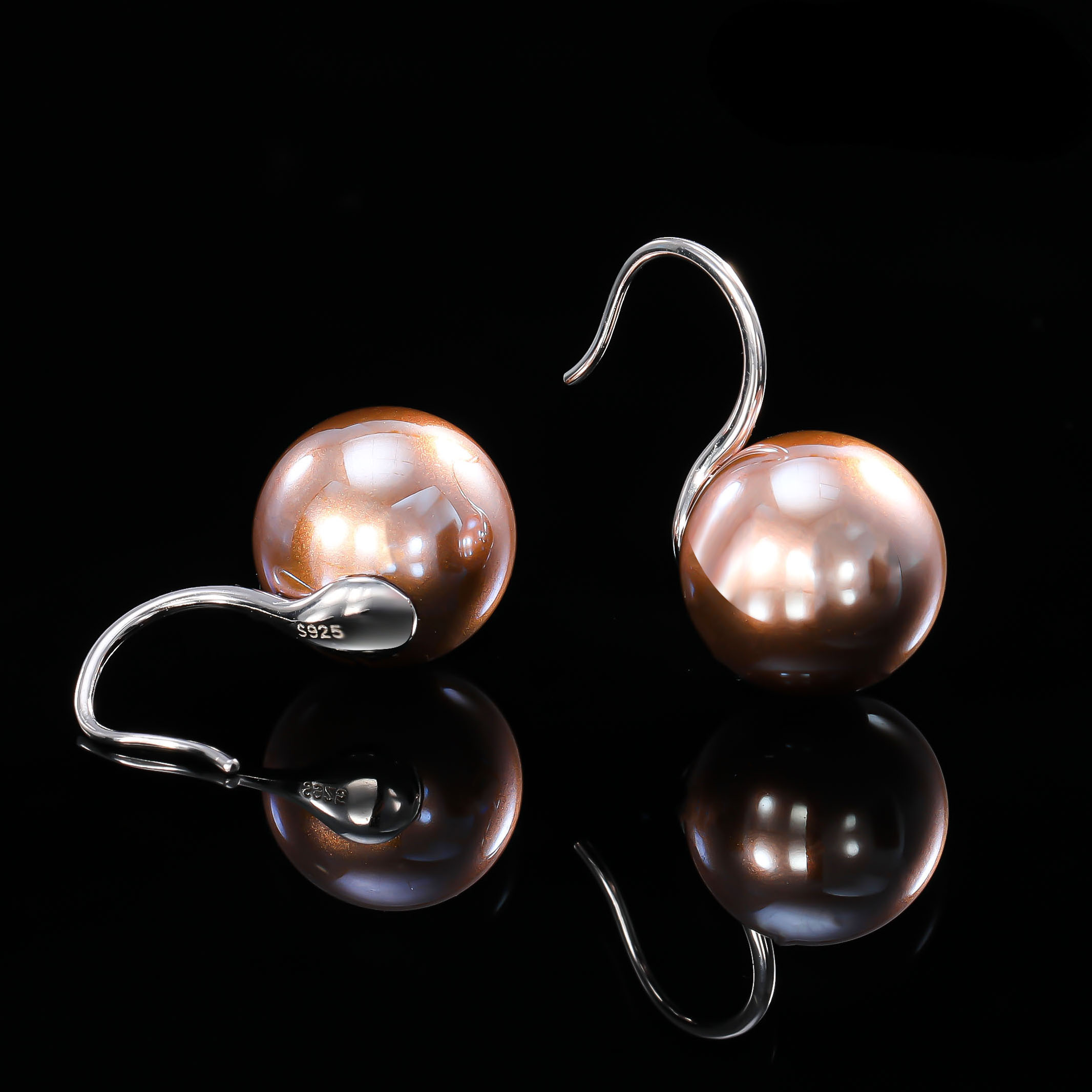 925银耳饰 ——木木（M653）纯银高跟鞋耳环珠珠12毫米