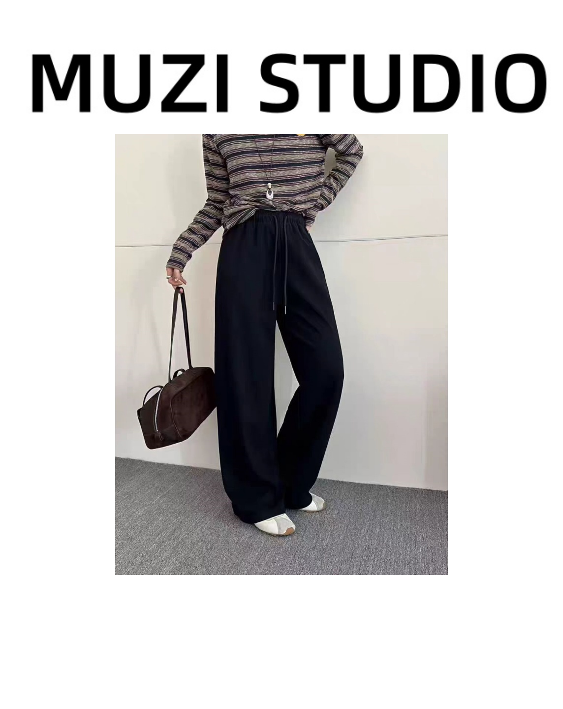 【沐子女装】K1-6689黑色加绒裤子