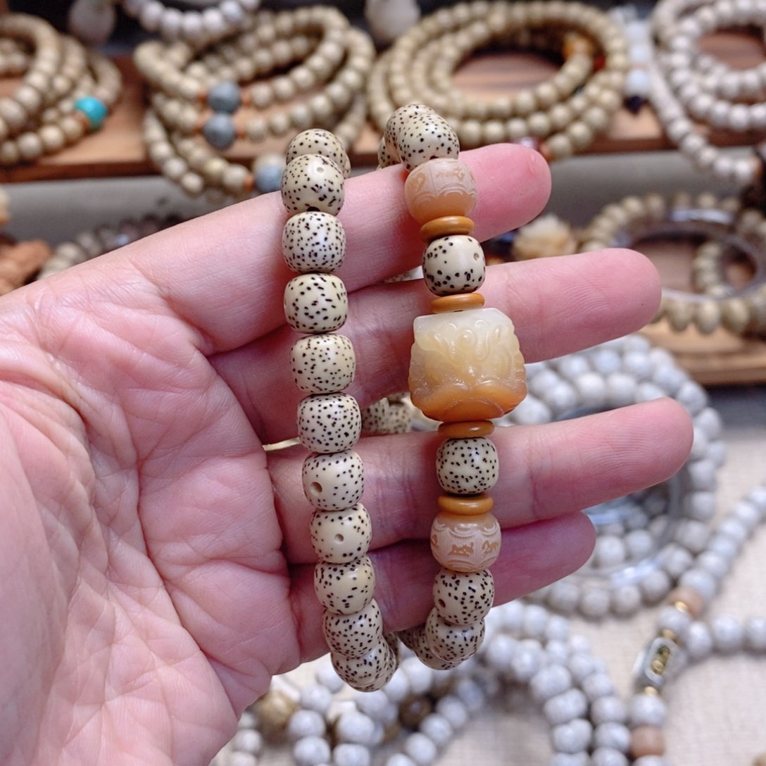 手串星月菩提定制两圈陈年9*8m m