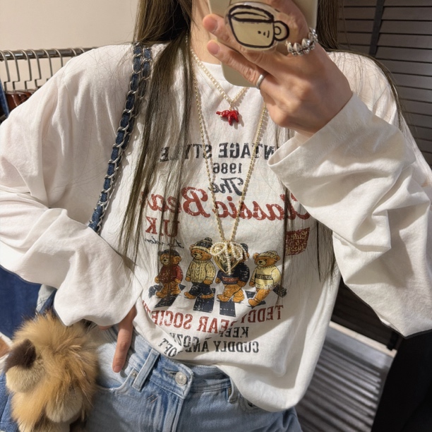 【思含】冬款卡通小熊印花长袖T