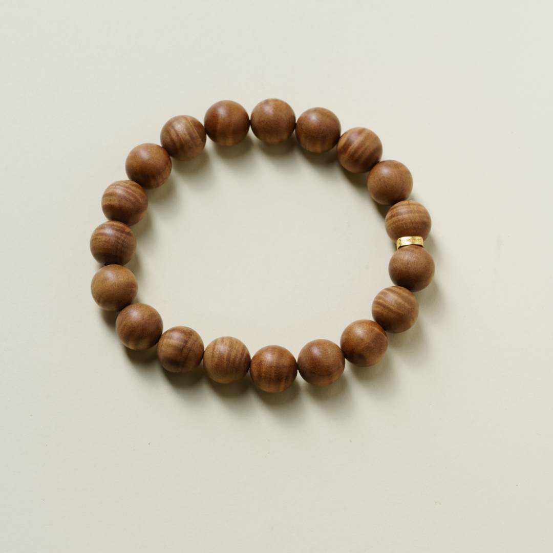 【观沧海】老料老山檀水波纹1.0手串