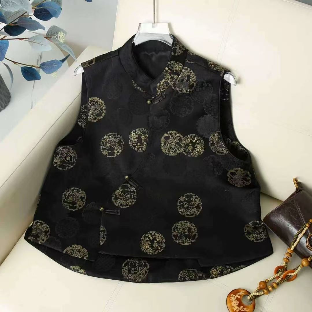 7171宽松型网红薄款立领提花免烫黑色时尚春季