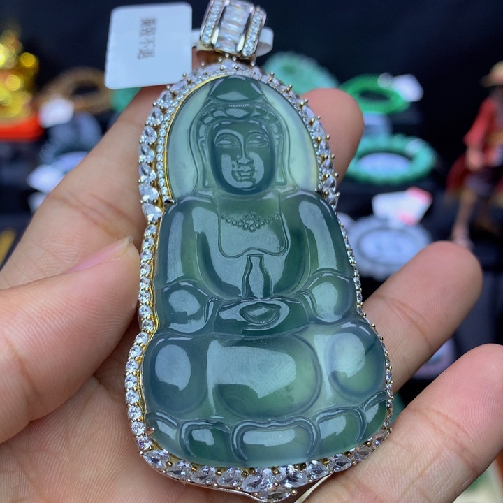 翡翠手链银S925镶嵌翡翠 