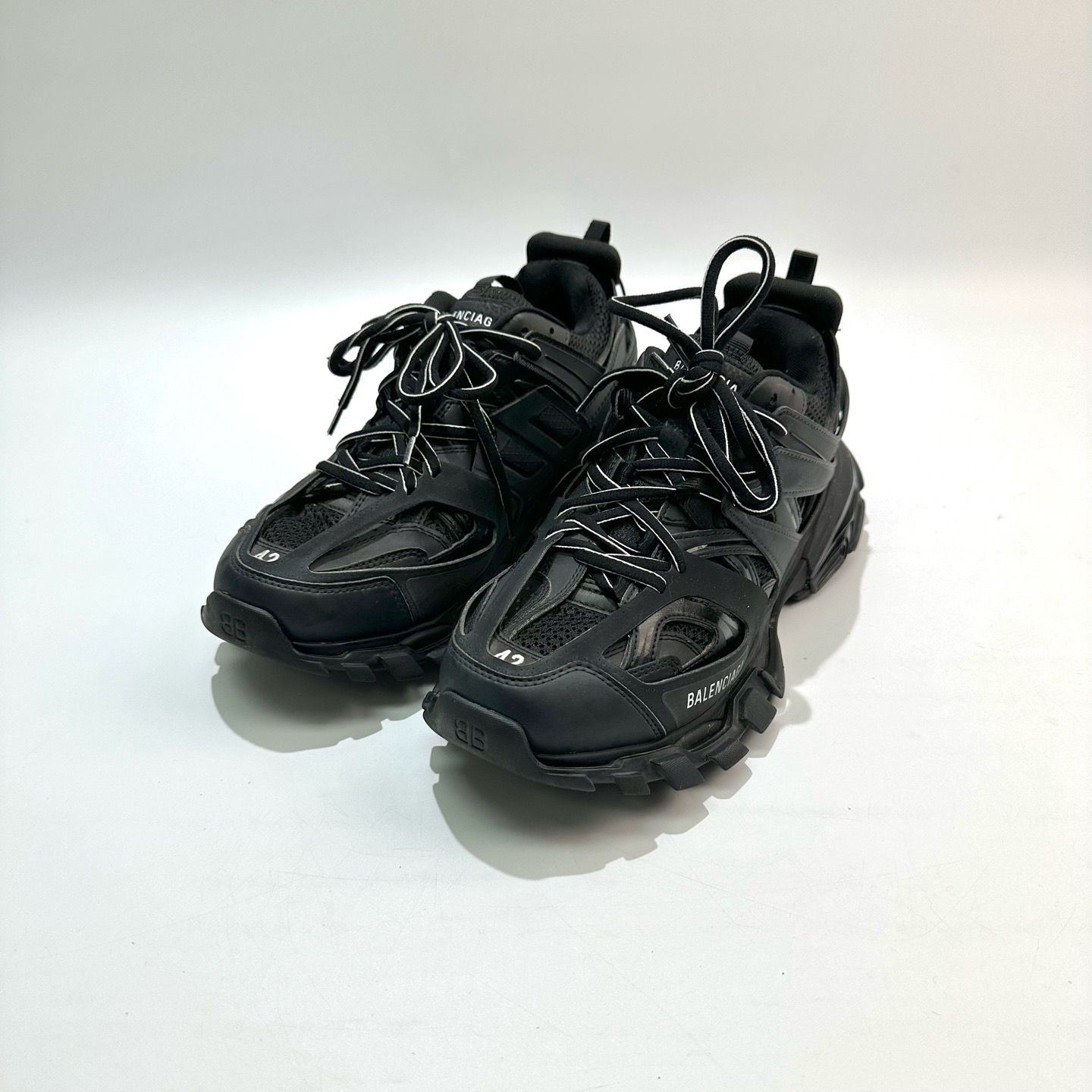 99新 Balenciaga/巴黎世家 42码 纯黑Track1.0老爹鞋 99新SY0973