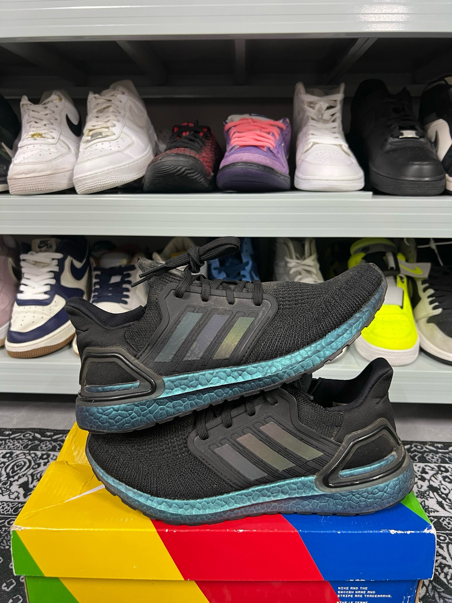 90新 maje 41码/ub20黑蓝跑鞋/二手正品