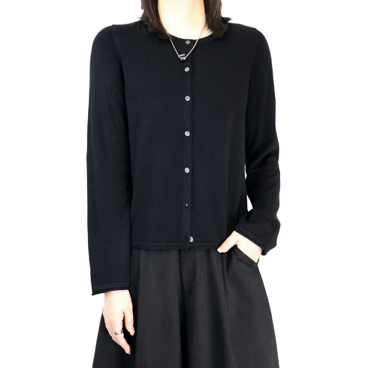 畅形CHECKLESS基础圆领长袖外套女秋款宽松百搭针织开衫秋冬四季