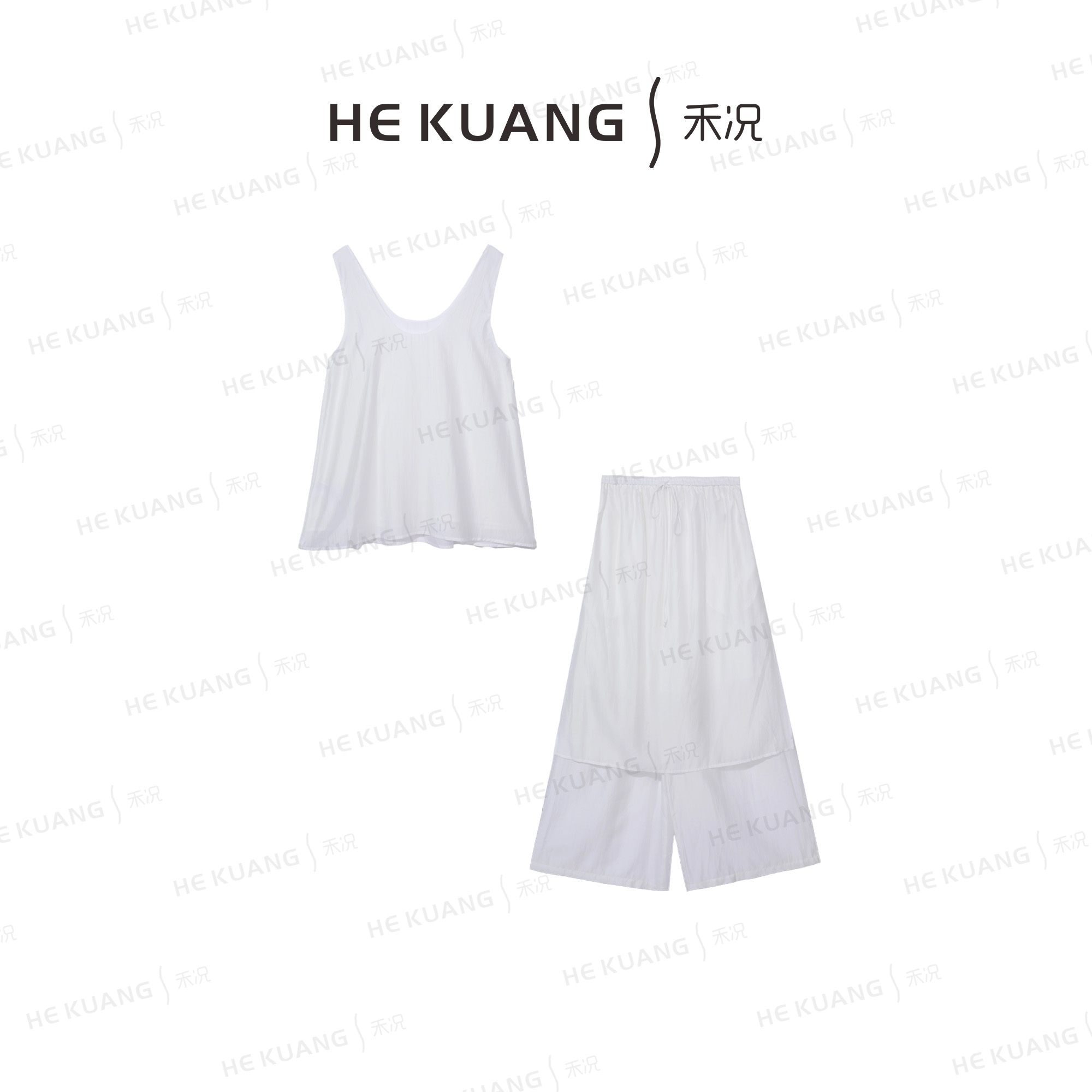 禾况HEKUANG琥珀流光【月纱】莱赛尔天丝度假风套装D652 0106 Z
