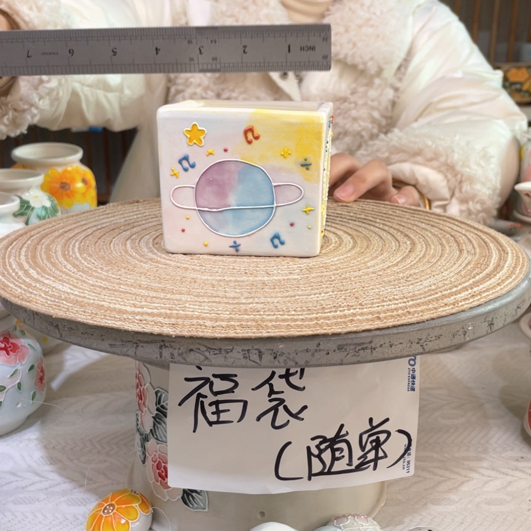 手绘手工制作陶瓷口7.5高8