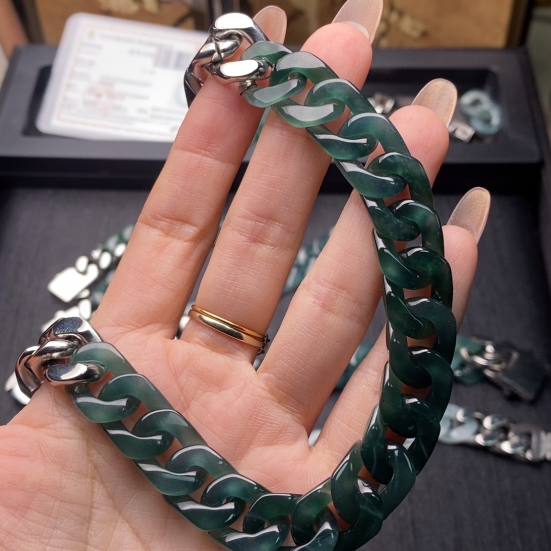 翡翠未镶嵌手链手链10004