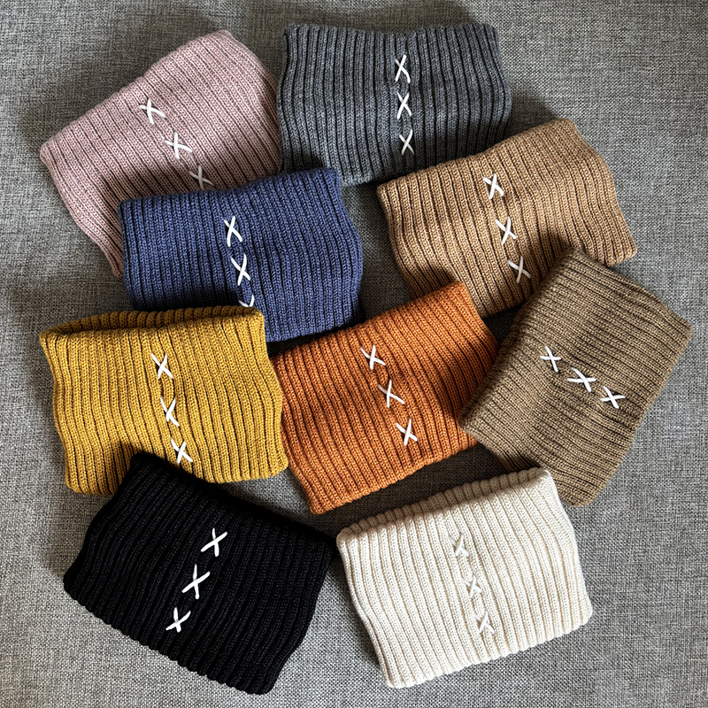 女款双层毛线针织休闲运动遮耳发带