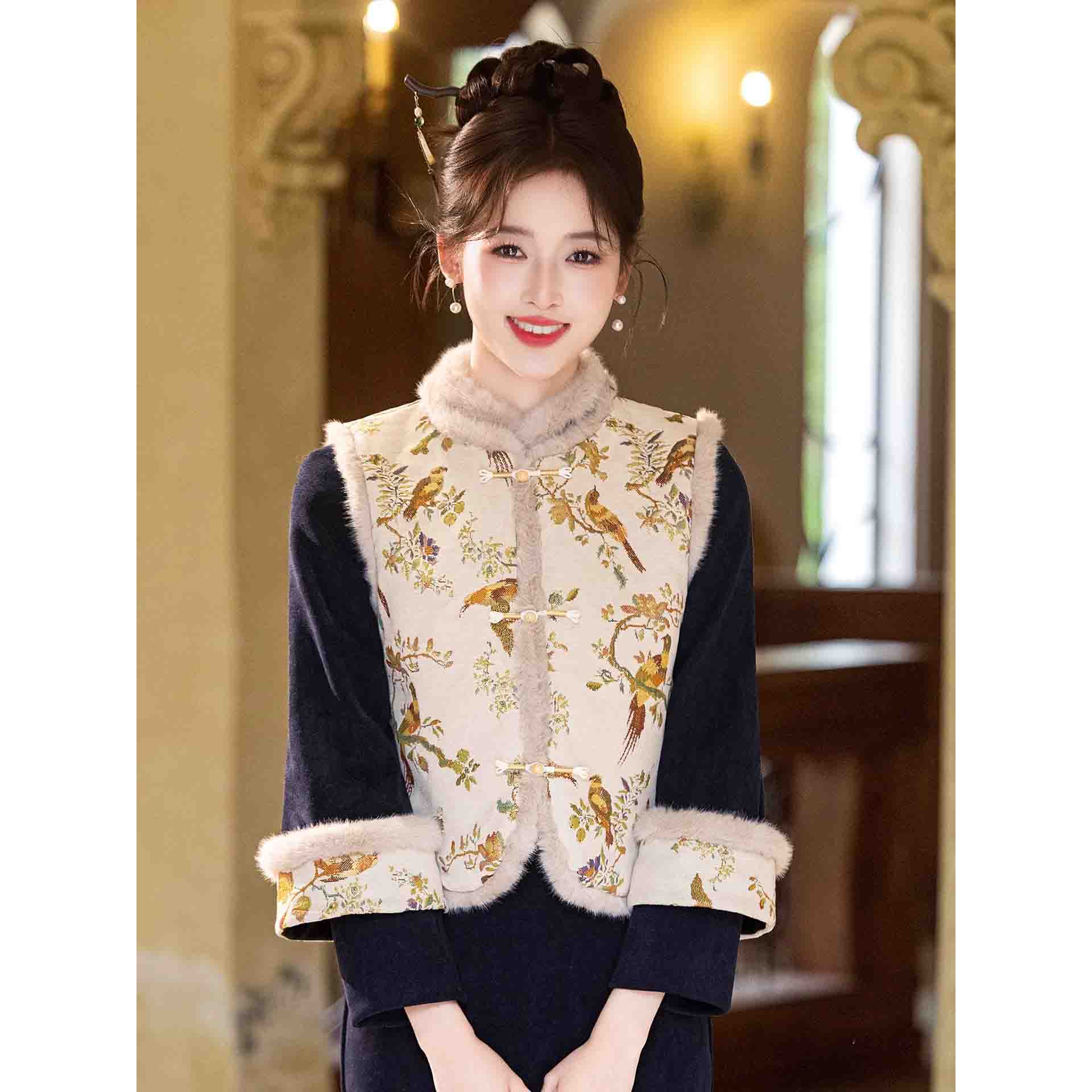 【梦露-马甲】2025年冬季改良小个子可爱旗袍马甲