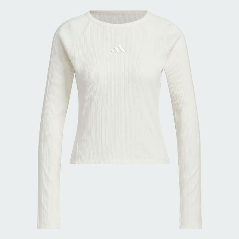 adidas阿迪达斯女子情人节S LS TOP双旦礼针织无领长袖T恤KB7754