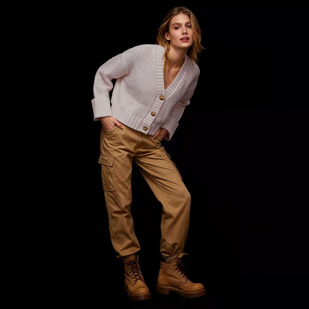 C864开衫款时尚毛针织衫小香风百搭短款针织开衫V领长袖-T43