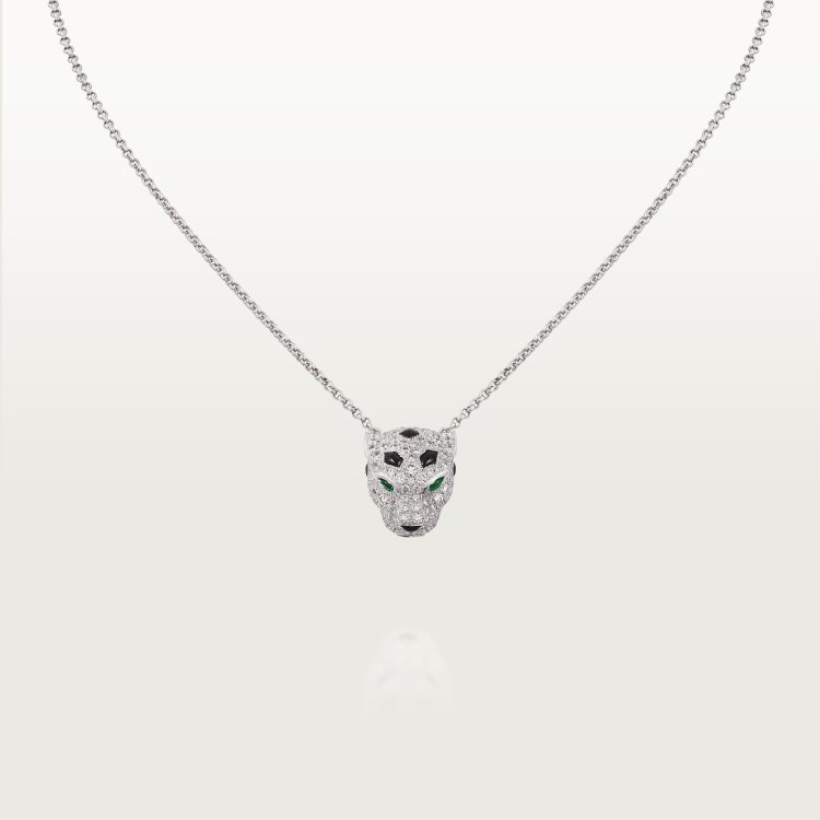 99新 Cartier/卡地亚 PANTHÈRE系列 白金满钻豹子项链