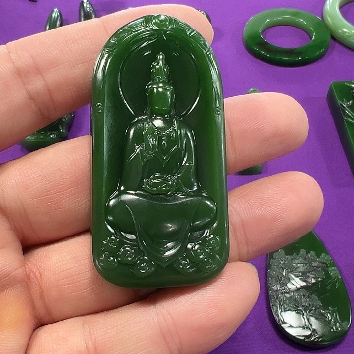 和田玉（碧玉）未镶嵌吊坠(不含链)