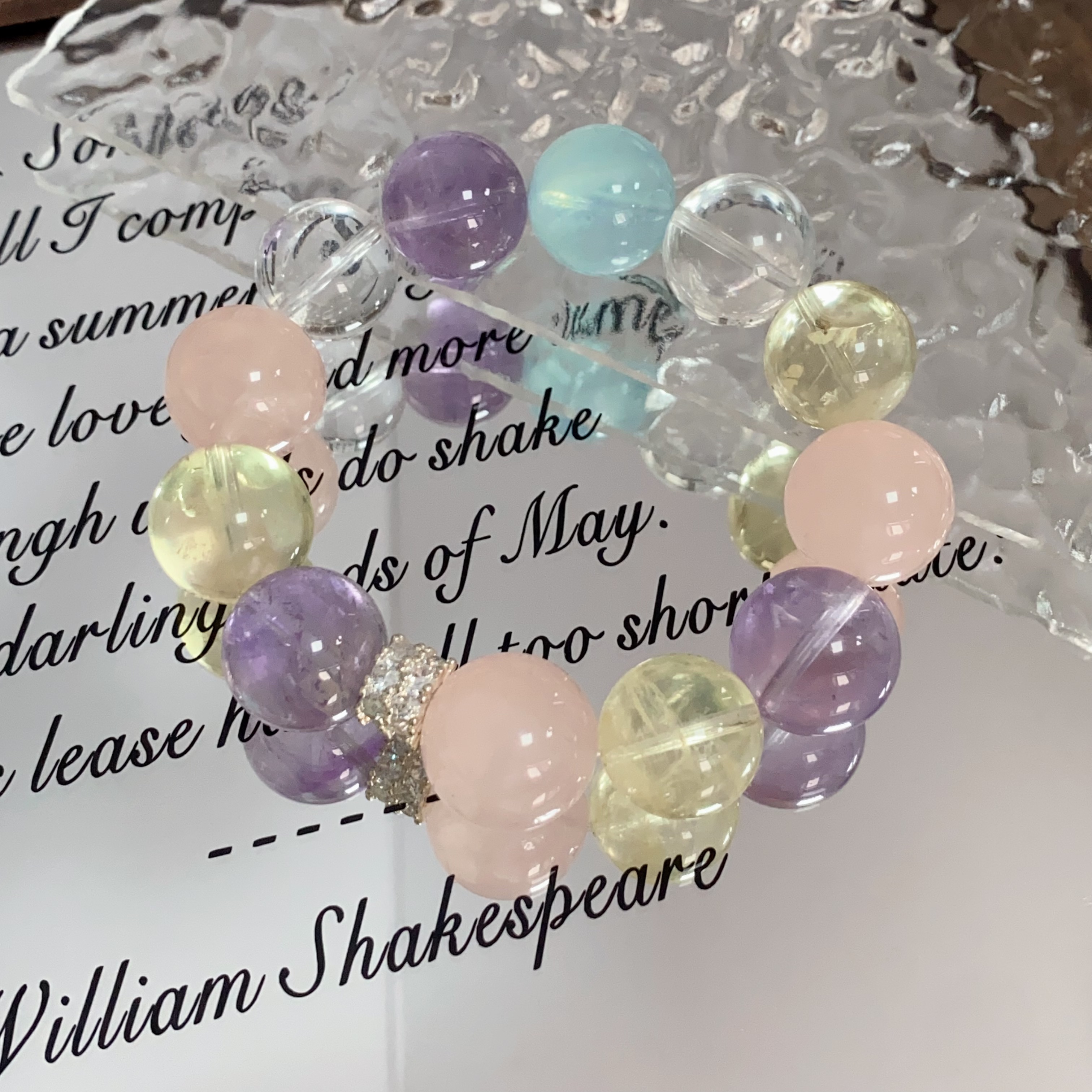 （拍两单）紫水粉水柠檬黄送礼女款时尚手串原创设计ZDYSJ00438