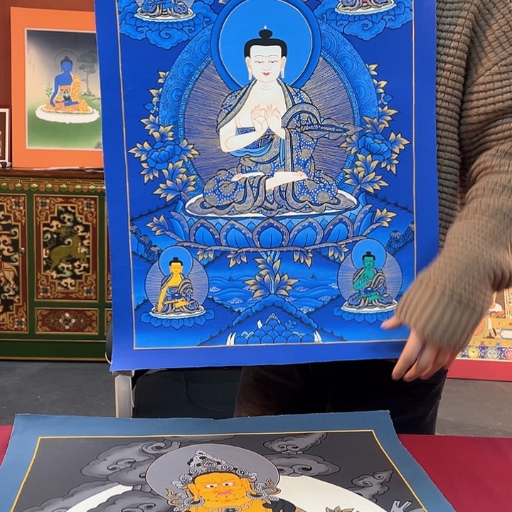 装裱画40×60五方f纯手绘