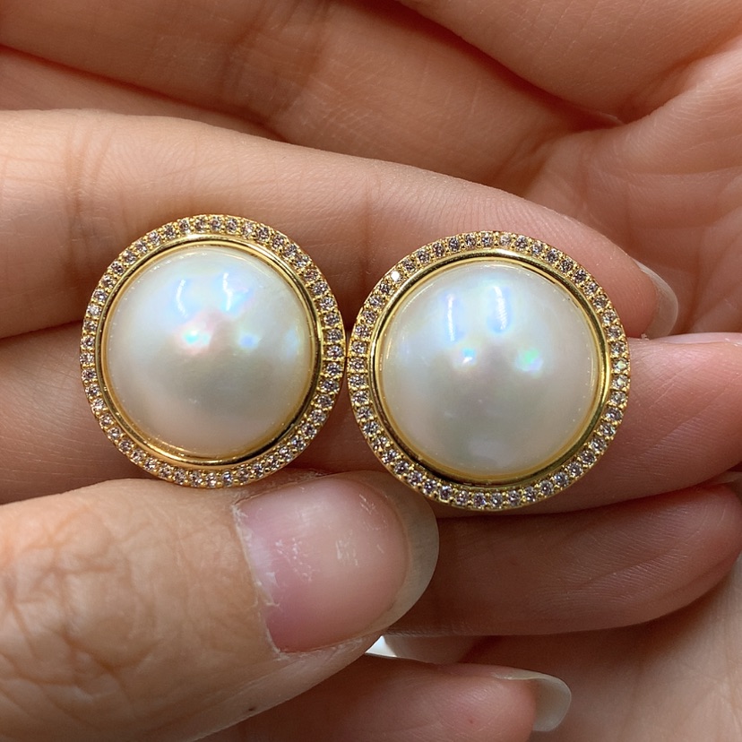 【闪购商品】耳饰拼合珍珠（马贝珠）未镶嵌