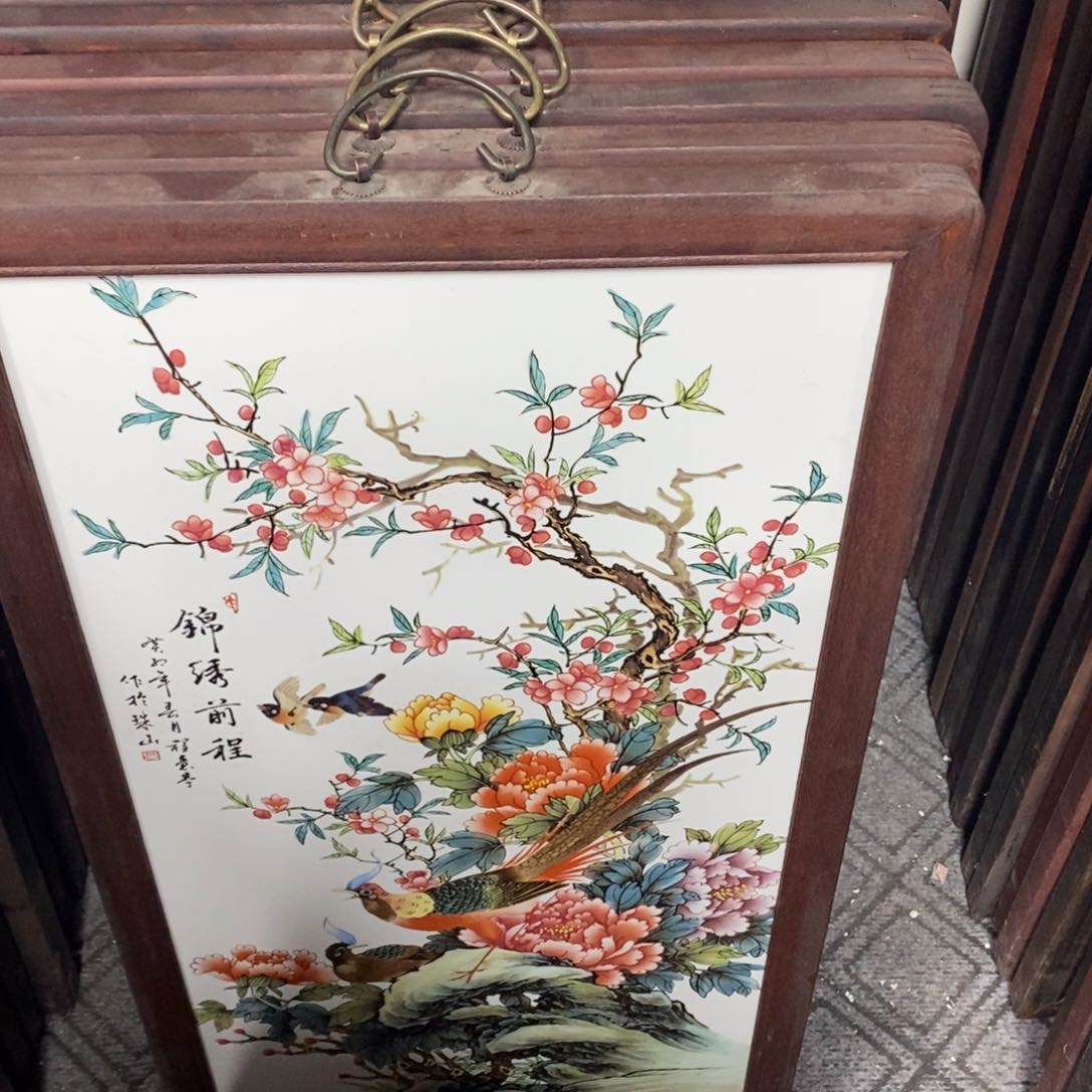 瓷片景德镇瓷板画柴窑烧制86*46