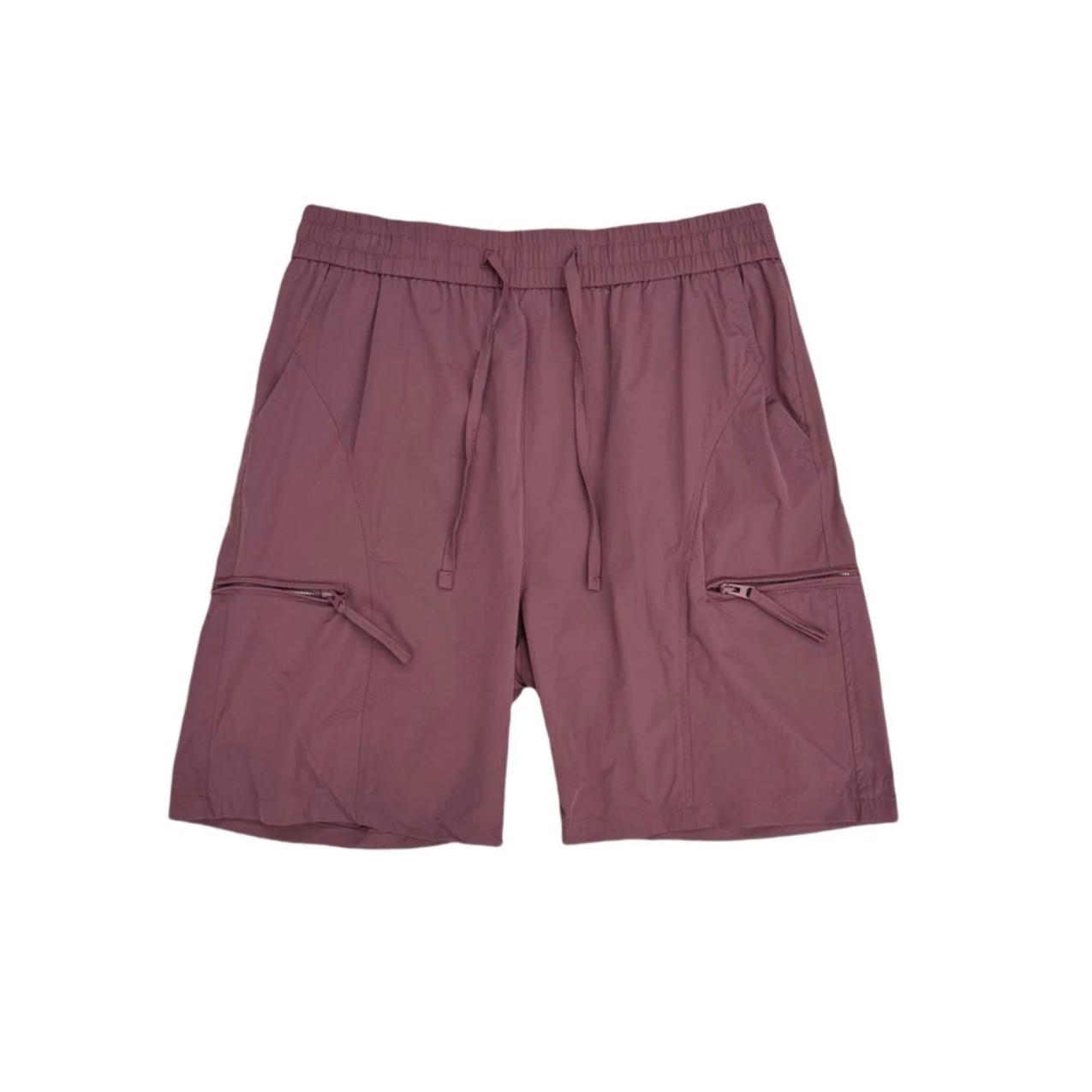 紫色【冰丝锦纶短裤】夏季男女同款工装运动透气拉链短裤8079