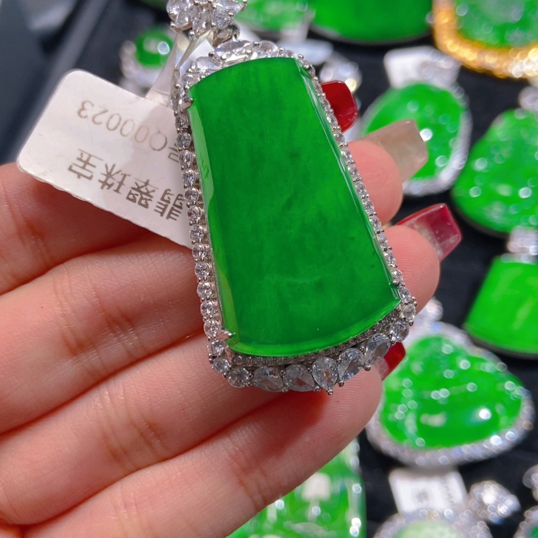 翡翠吊坠(不含链)银S925镶嵌