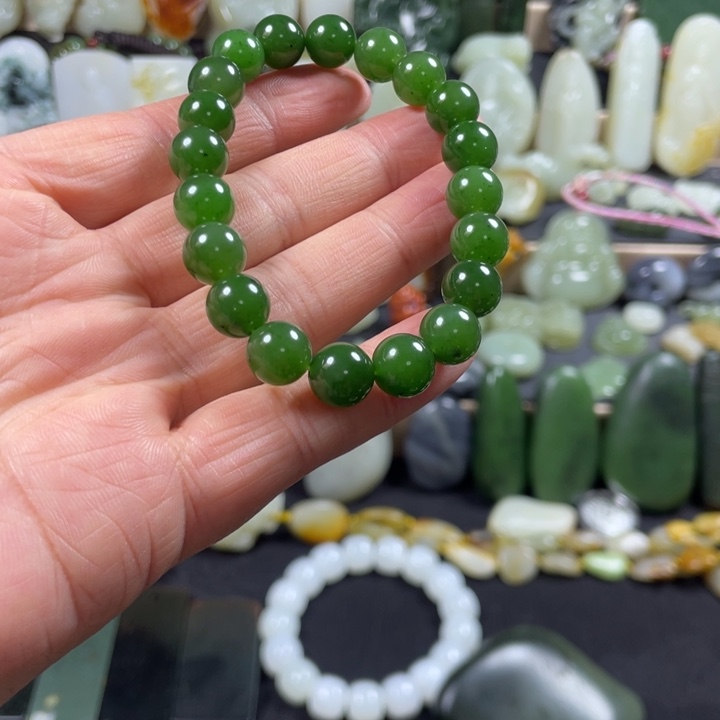 和田玉（碧玉）未镶嵌手链