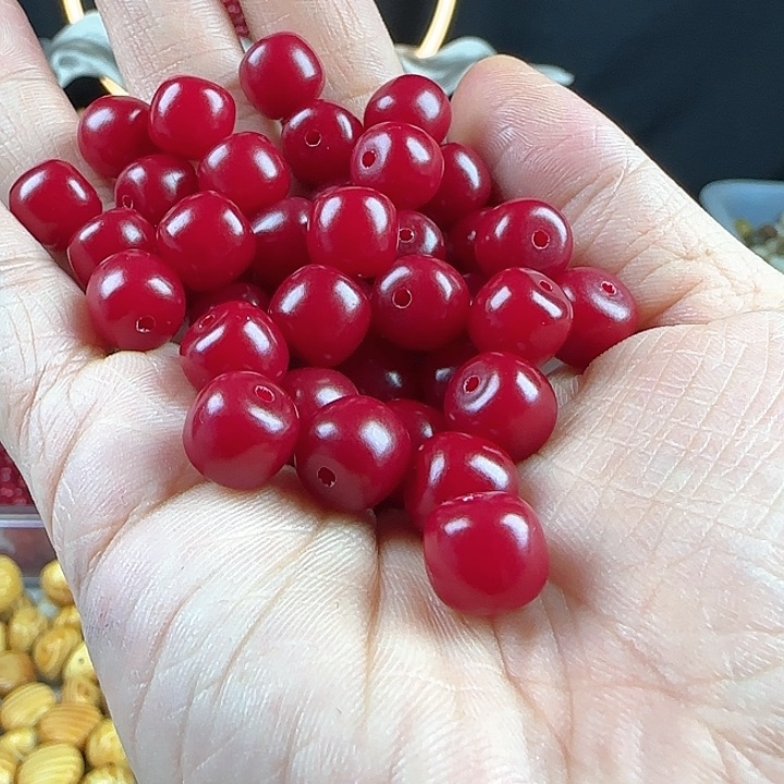 菩提根/象牙果吊坠卡10红色桶珠100卡牌➕20备珠