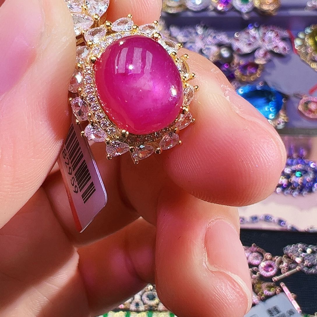 银S925镶嵌红宝石珠宝奇石