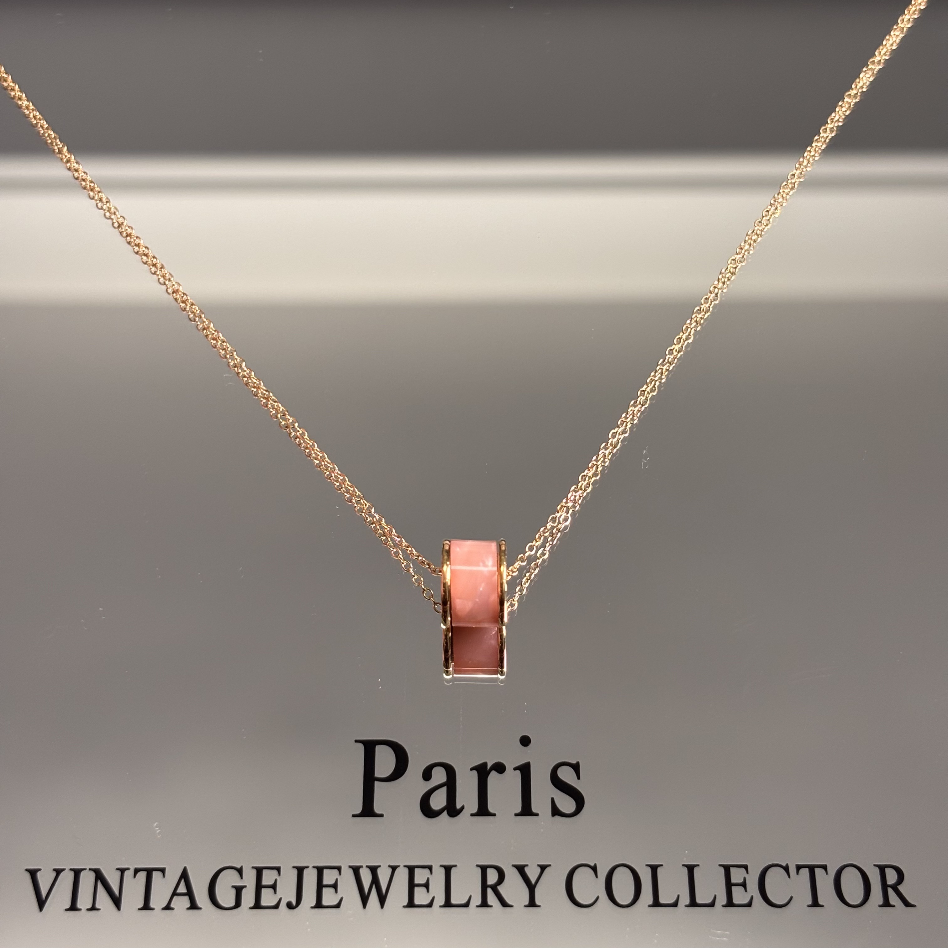 钛钢贝壳项链 【肖肖精选】钛钢粉圈贝壳轻奢时尚女复古风项链饰品