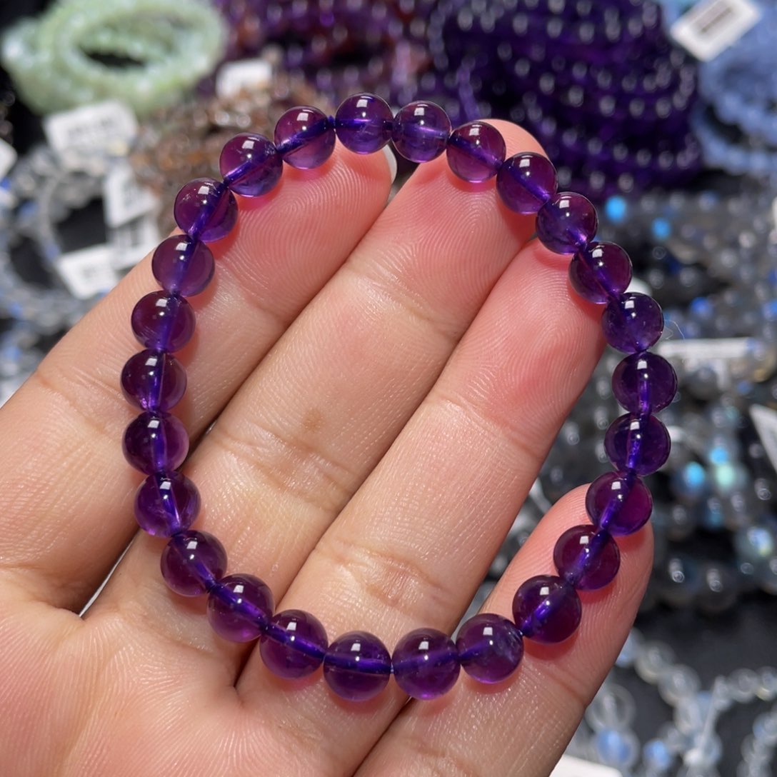 水晶手链未镶嵌乌拉圭紫水晶手链7m