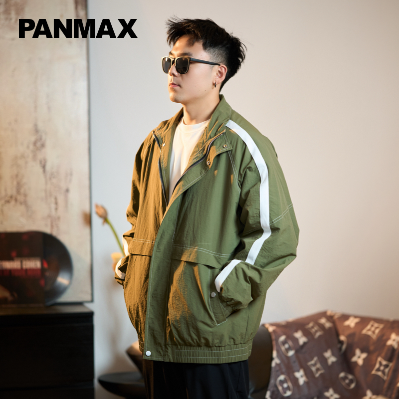 【清仓】明线防风夹克大码户外宽松休闲连帽潮流春秋立领复古百搭