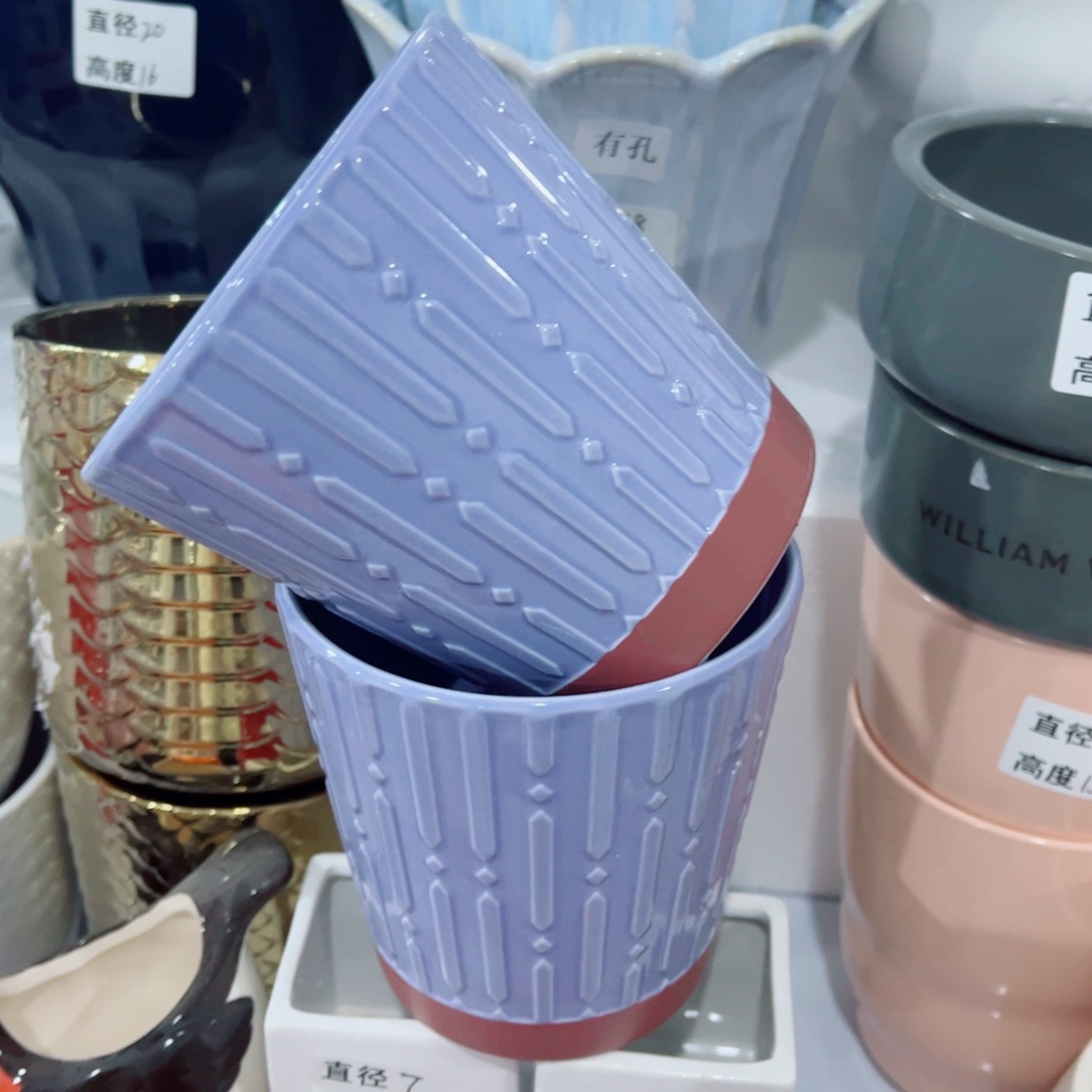 有孔，陶瓷花盆满10米包邮发货