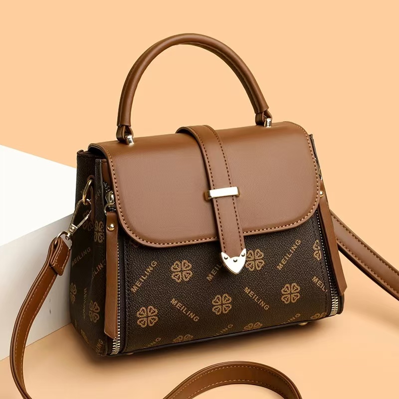 正 6601新款四叶草棕 女包【长21高16厚11cm】