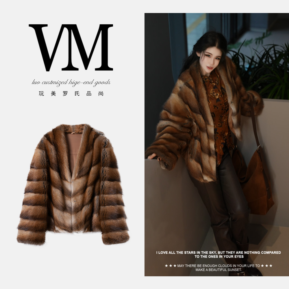 【野猫】水貂外套 时髦质感减龄吸睛出众MM99183女款60cm1kg