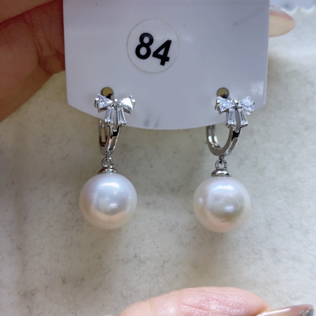 淡水珍珠耳饰银S925镶嵌