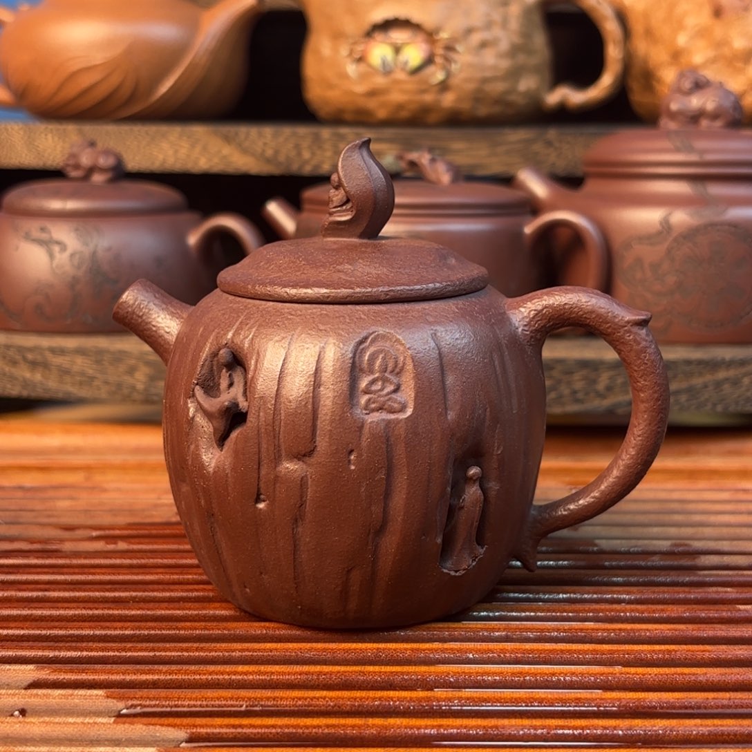 原矿老紫泥如是观190cc紫砂壶