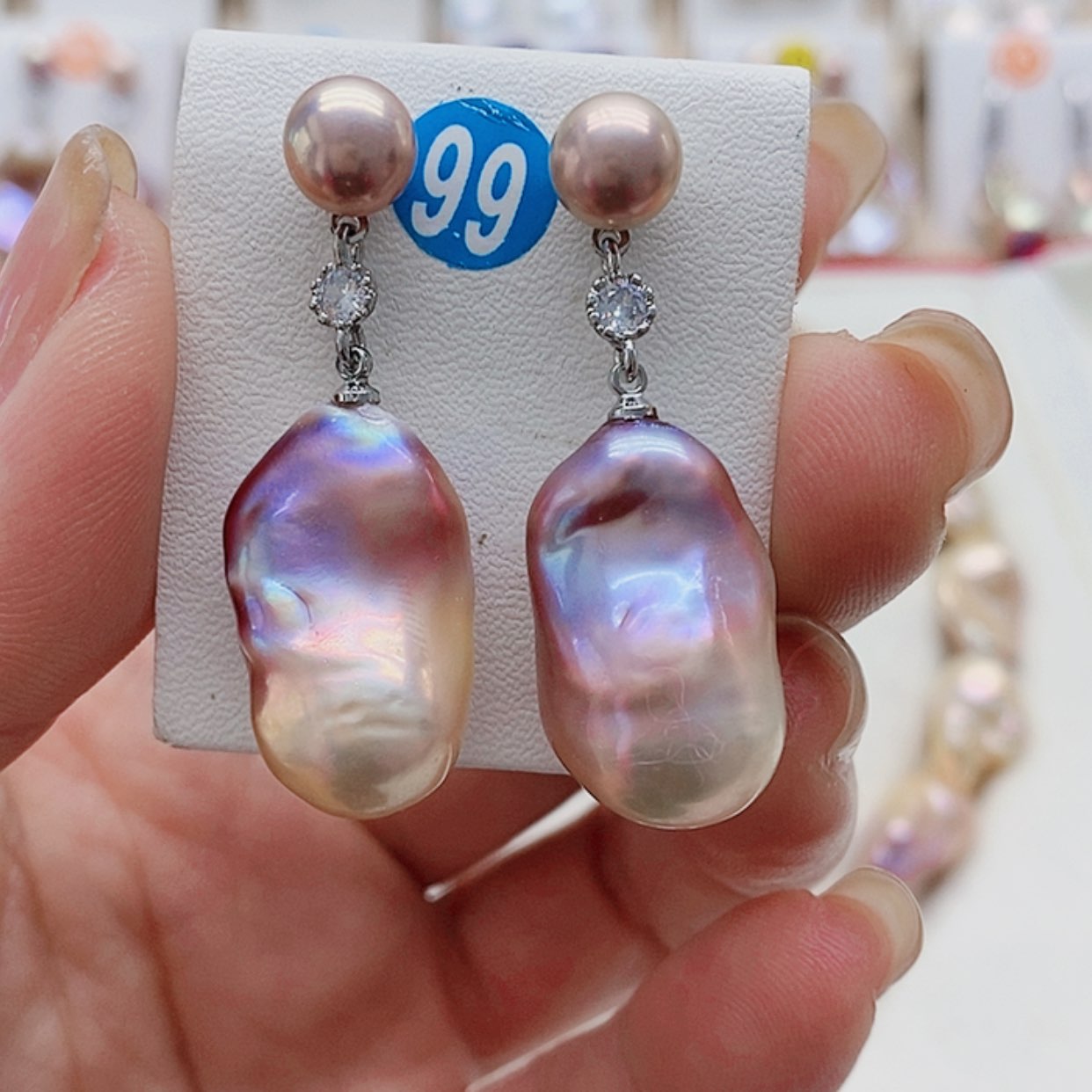 【闪购商品】淡水珍珠耳饰银S925镶嵌