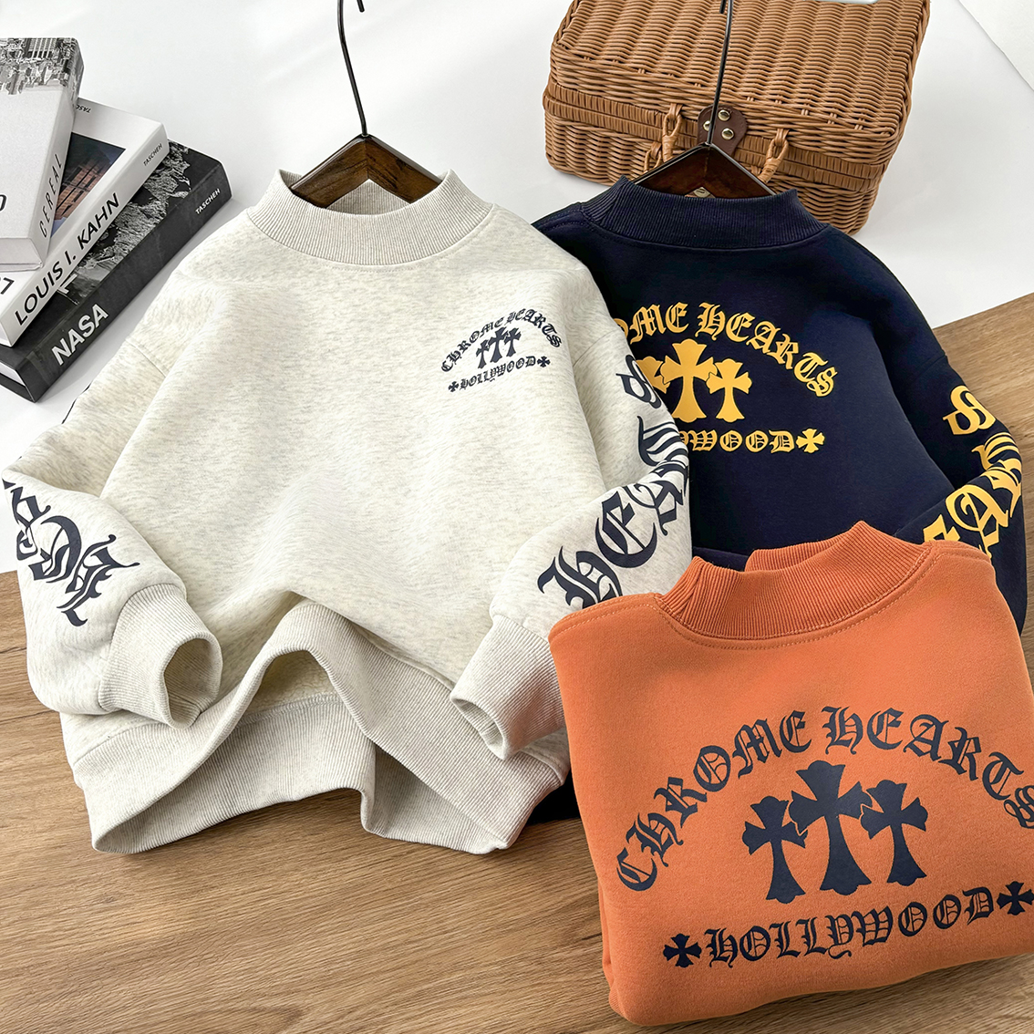 【加厚羔羔绒】男童卫衣秋冬新款中大童时尚印花潮流百搭上衣