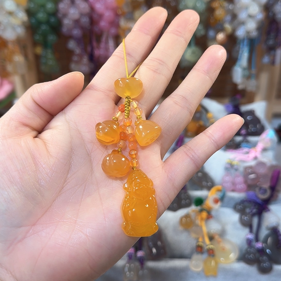 玛瑙/玉髓手机挂件未镶嵌