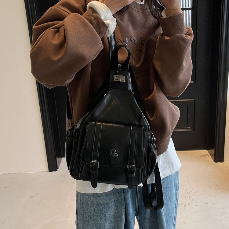 时尚双肩斜挎包女