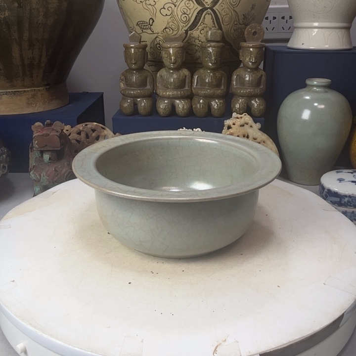 折沿洗山**逢汝窑折沿洗摆件1