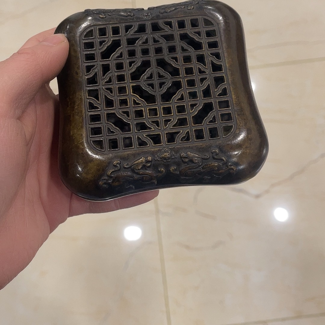 黄铜材质方炉工艺品