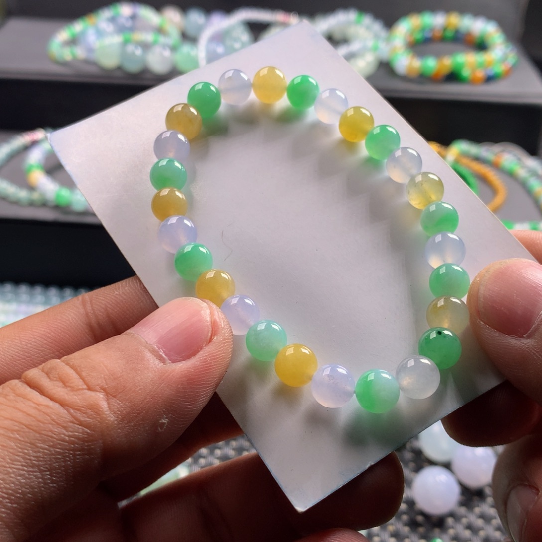 未镶嵌翡翠手链天然缅甸翡翠卡6.8