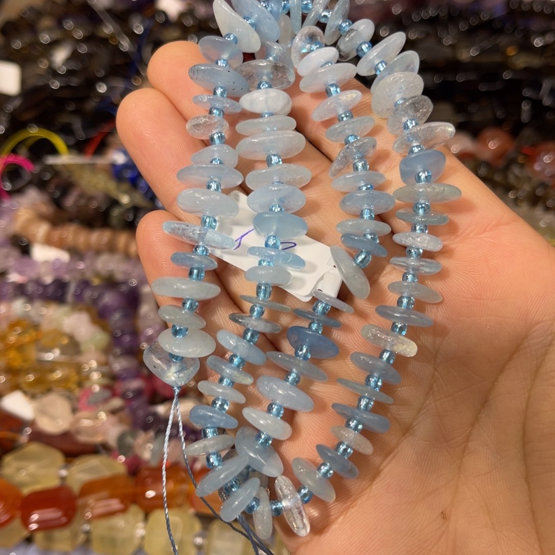 玛瑙/玉髓散珠海蓝宝隔片