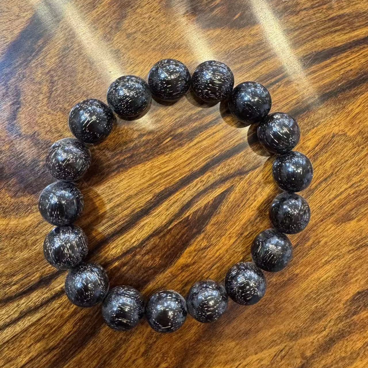 天然巴西老矿满发闪黑发晶本命年护身手串